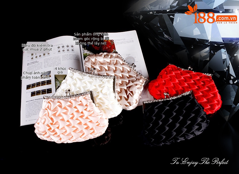 Túi clutch nữ satin xếp ly dạ tiệc cầm tay mềm — Dây xích sắt màu đỏ/Nguyên Bản, Dây xích sắt màu đen/Nguyên Bản, Màu Sâm Panh/Chuỗi sắt nguyên bản, Màu đen lớn kèm dây xích sắt chi tiết 12