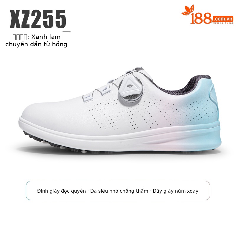 Giày thể thao golf nữ PGM thiết kế Gradient chống nước — XZ255-màu xanh hồng dần, XZ255-Bột Gradient