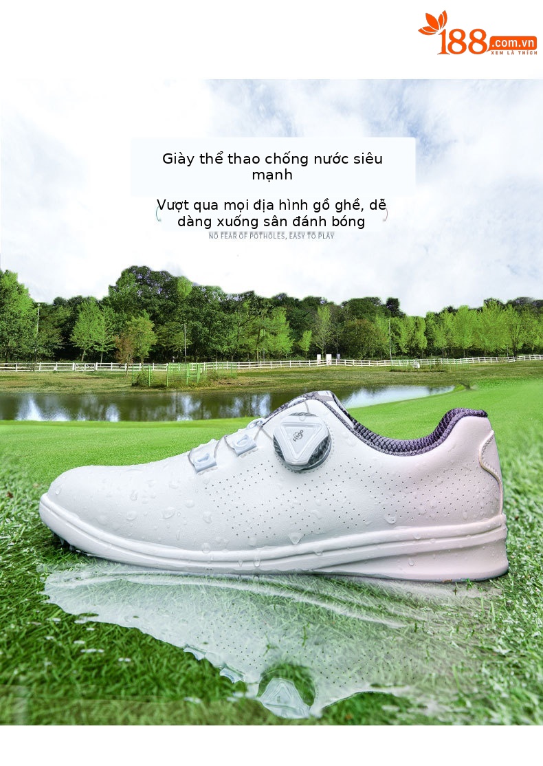 Giày thể thao golf nữ PGM thiết kế Gradient chống nước — XZ255-màu xanh hồng dần, XZ255-Bột Gradient chi tiết 4