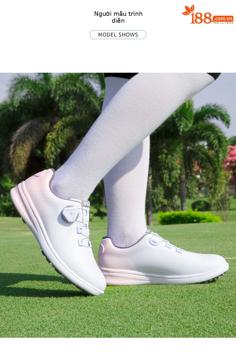 Giày thể thao golf nữ PGM thiết kế Gradient chống nước — XZ255-màu xanh hồng dần, XZ255-Bột Gradient chi tiết 7