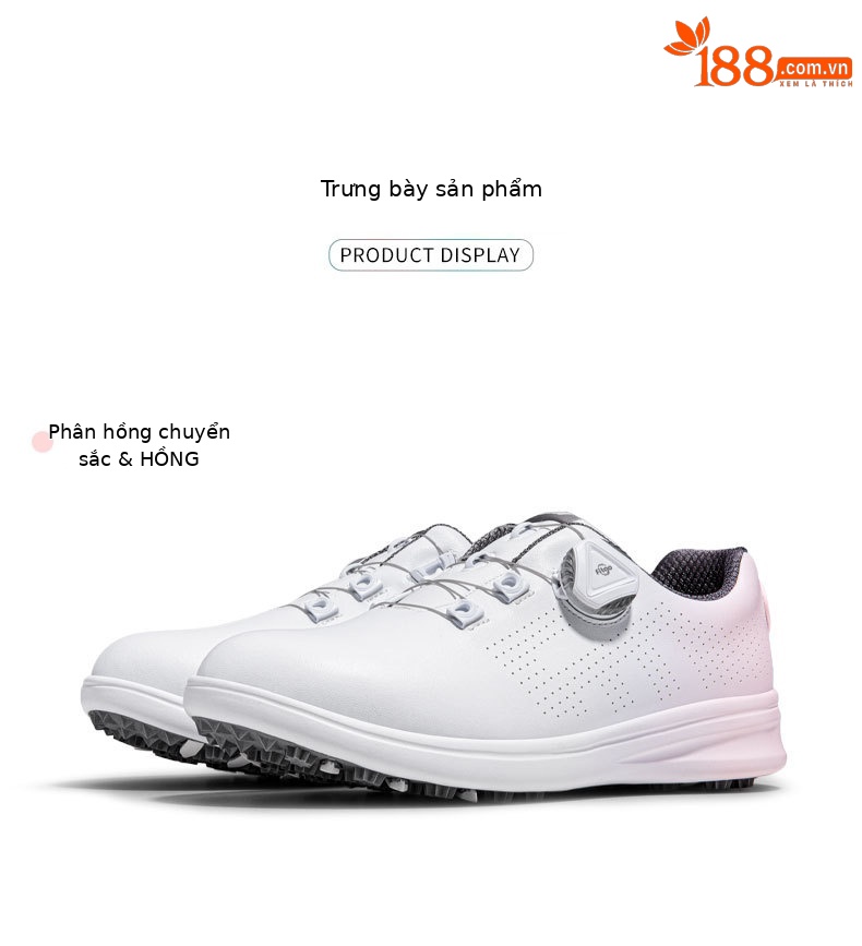 Giày thể thao golf nữ PGM thiết kế Gradient chống nước — XZ255-màu xanh hồng dần, XZ255-Bột Gradient chi tiết 13