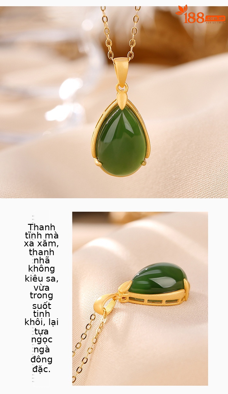 Mặt dây chuyền hình giọt nước bạc S925 mạ vàng đơn giản — Mặt Dây chuyền đơn (không có dây chuyền) chi tiết 3