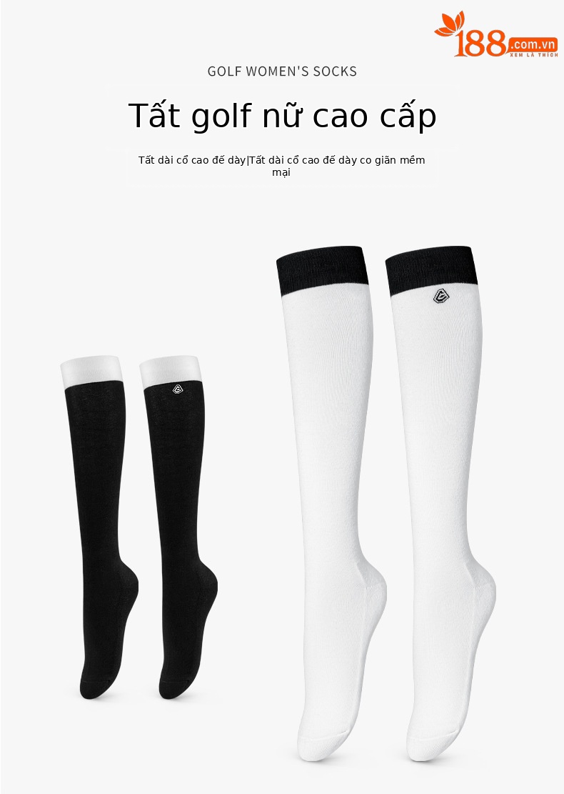 Tất golf nữ cao cổ PGM đế dày co giãn — Một size chi tiết 2