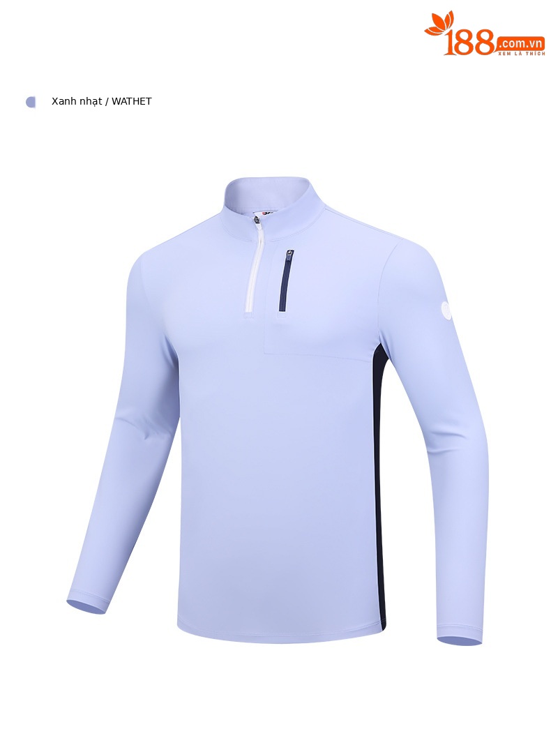 Áo thun golf nam dài tay cổ đứng PGM thiết kế thể thao — YF522-Màu xanh nhạt, YF522-màu xanh nước biển, YF522-màu trắng chi tiết 14