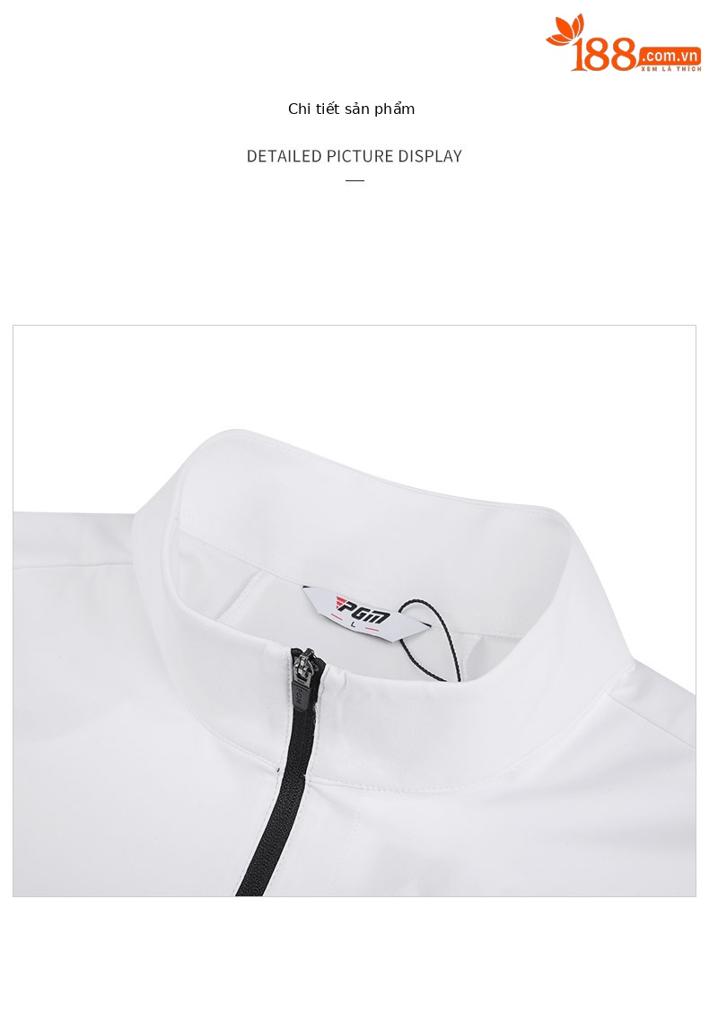 Áo thun golf nam dài tay cổ đứng PGM thiết kế thể thao — YF522-Màu xanh nhạt, YF522-màu xanh nước biển, YF522-màu trắng chi tiết 17