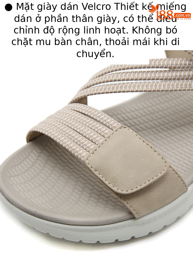Dép sandal nữ quai chữ V đế dày thể thao nhẹ, đàn hồi, size lớn — Màu đen, Màu xanh lam, Màu mơ chi tiết 4