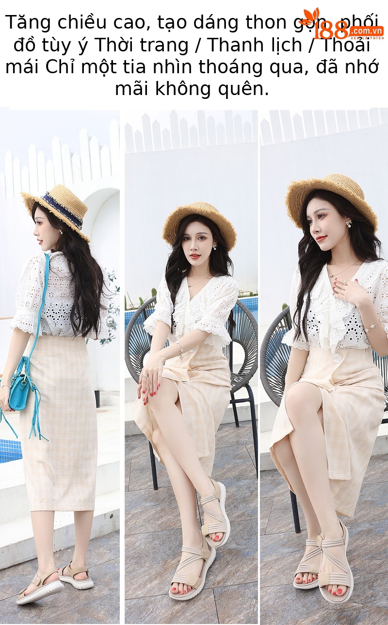 Dép sandal nữ quai chữ V đế dày thể thao nhẹ, đàn hồi, size lớn — Màu đen, Màu xanh lam, Màu mơ chi tiết 15