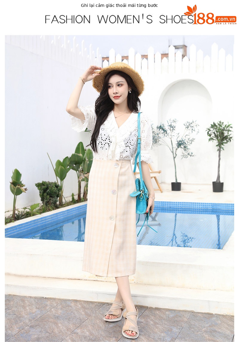 Dép sandal nữ quai chữ V đế dày thể thao nhẹ, đàn hồi, size lớn — Màu đen, Màu xanh lam, Màu mơ chi tiết 19