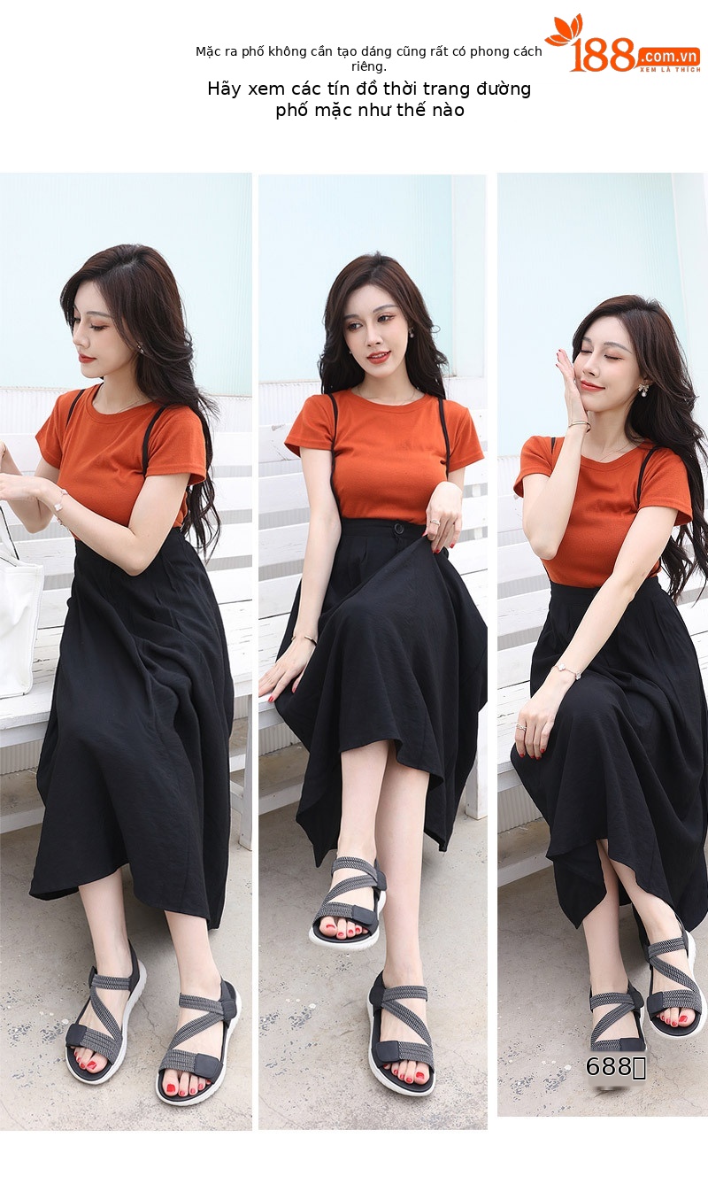 Dép sandal nữ quai chữ V đế dày thể thao nhẹ, đàn hồi, size lớn — Màu đen, Màu xanh lam, Màu mơ chi tiết 24