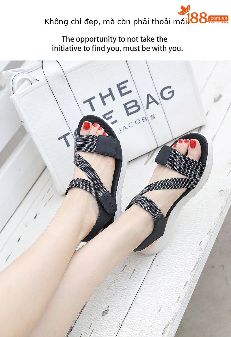 Dép sandal nữ quai chữ V đế dày thể thao nhẹ, đàn hồi, size lớn — Màu đen, Màu xanh lam, Màu mơ chi tiết 28