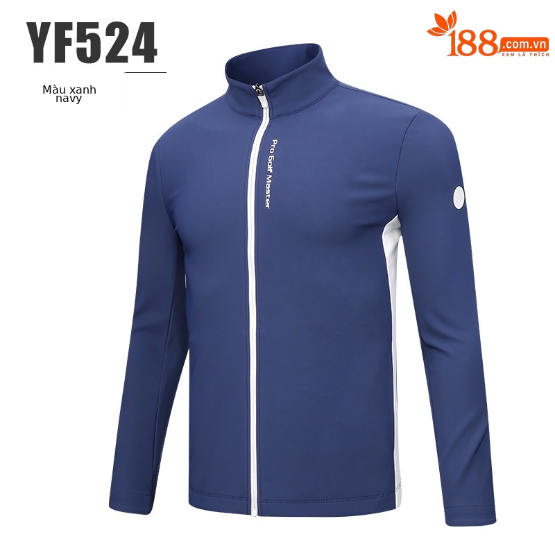 Áo khoác golf nam dài tay mùa thu đông, lót sưởi ấm hấp thụ ánh sáng — Yf524-màu Xanh nước biển (Ánh sáng và sưởi ấm bên trong), Yf524-trắng (Ánh sáng sưởi ấm bên trong), Yf524-màu Xám (Ánh sáng sưởi ấm bên trong)