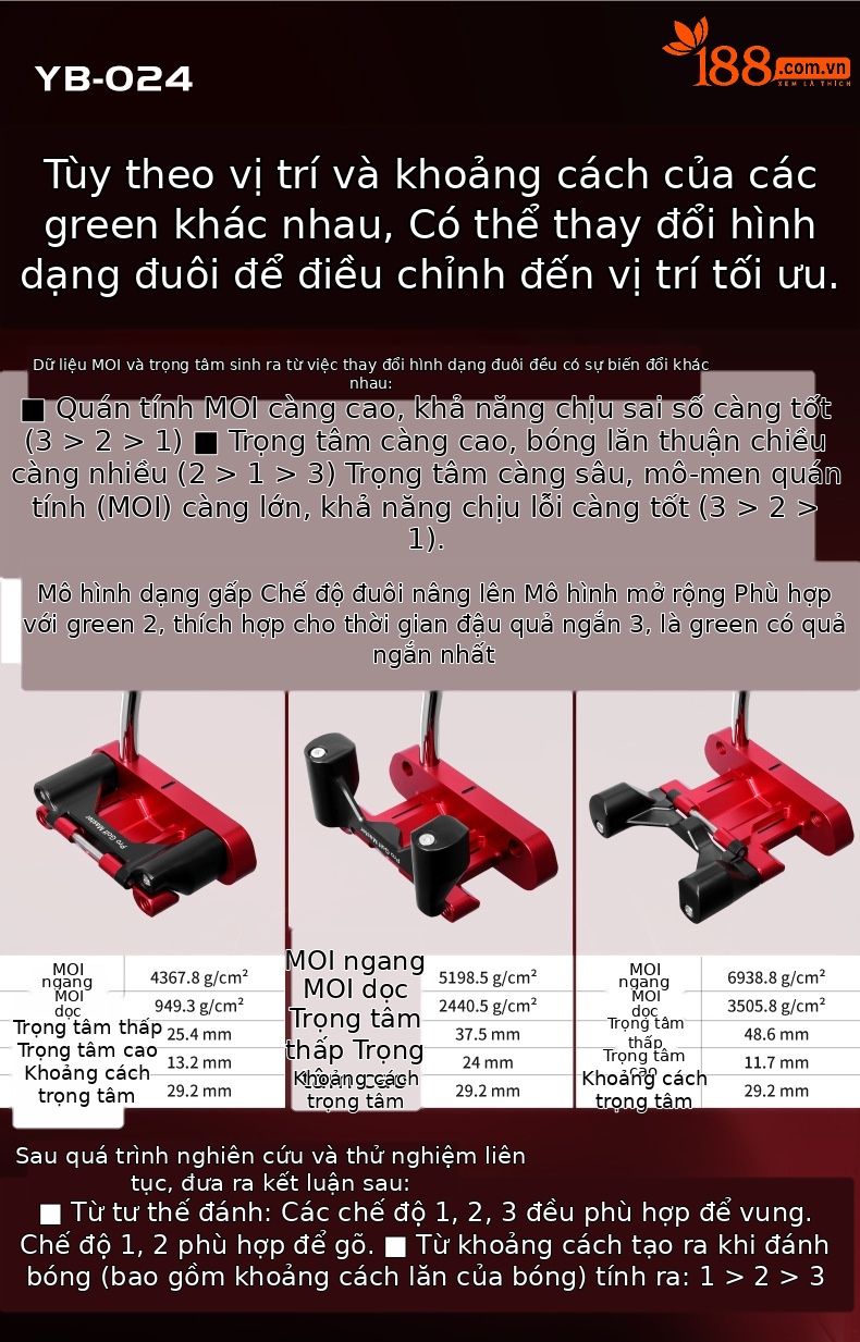 Gậy golf PGM YB-024 đầu biến dạng trọng tâm thấp, chiều dài 34 inch — TUG049-Đỏ đen chi tiết 4