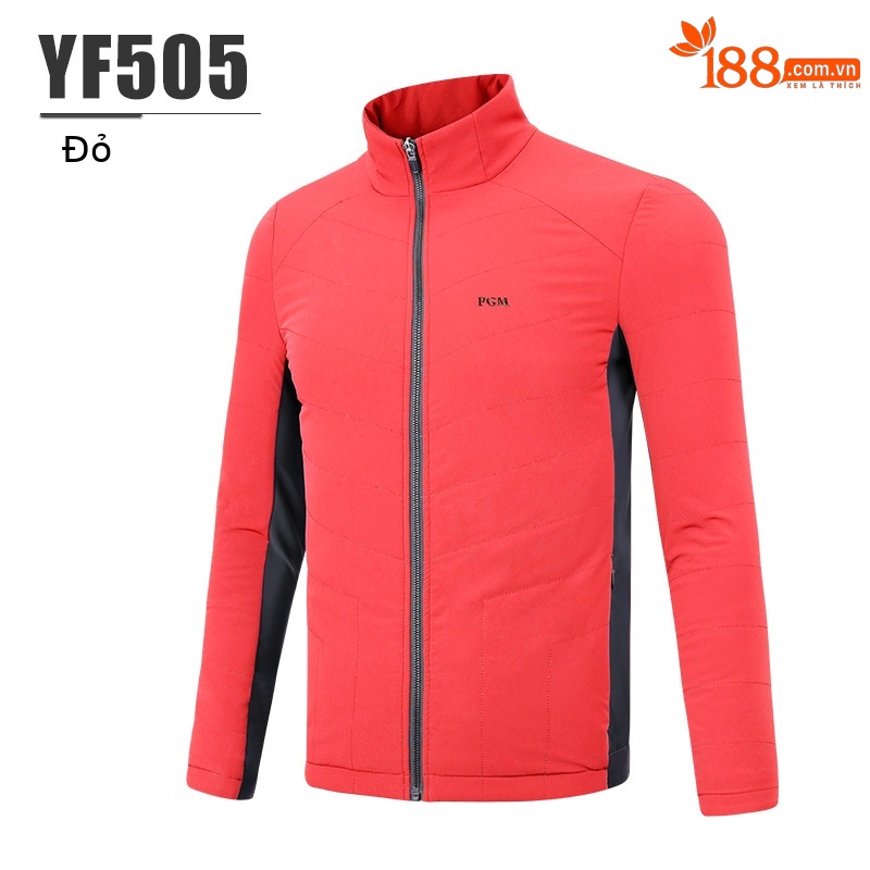 Áo khoác golf nam dài tay chần bông PGM mùa thu đông — Yf505-đỏ [chần bông], Yf505-trắng [chần bông], Yf505-màu Xanh nước biển [chần bông]
