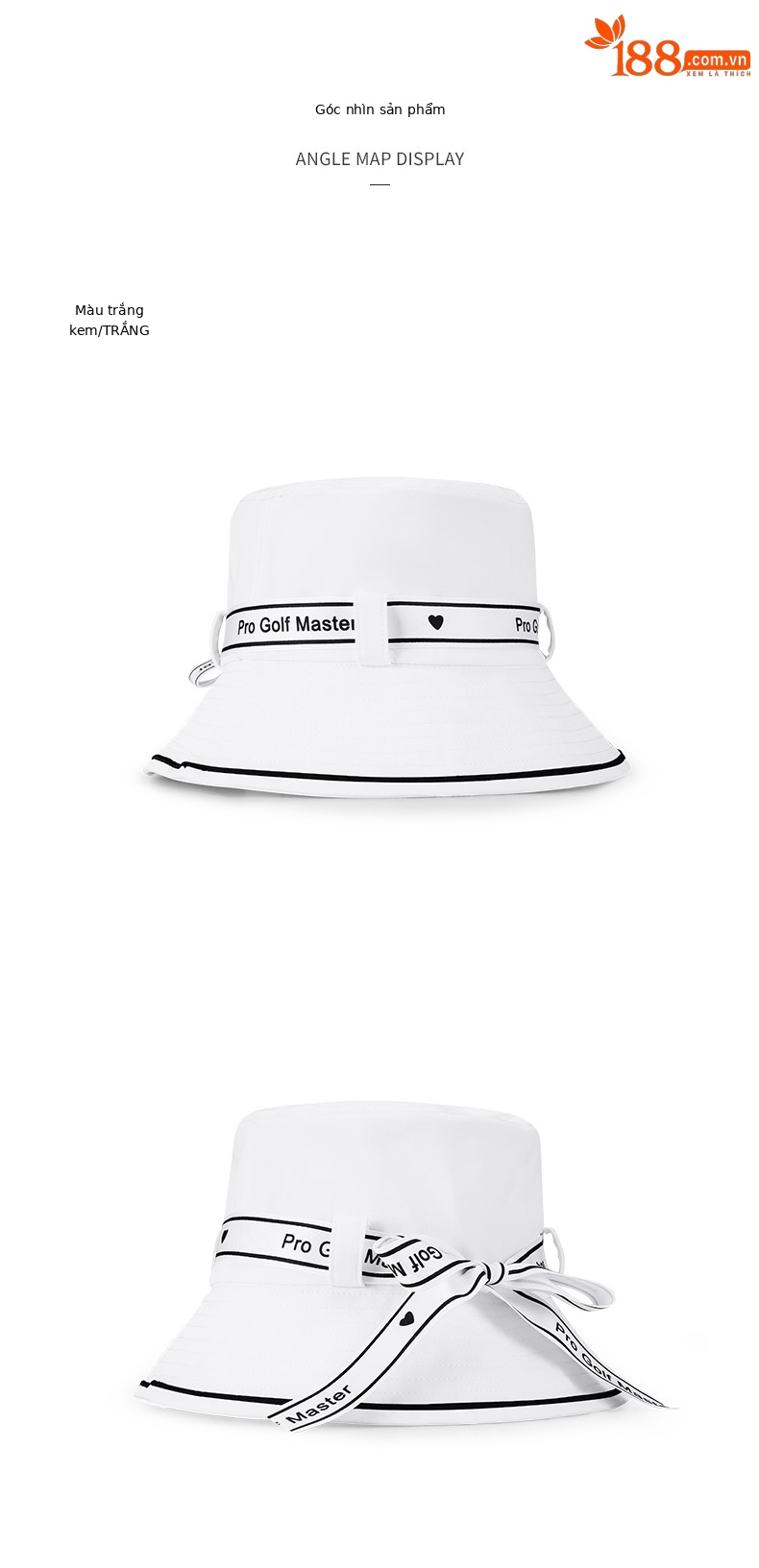 Mũ golf nữ thắt nơ kiểu ngư dân, vành rộng 7 cm, chống nắng, thoáng khí — MZ056-Màu đen, MZ056-màu hồng nhạt, MZ056-màu trắng chi tiết 14