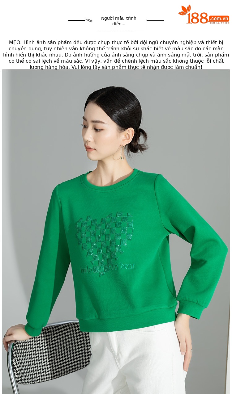 Áo hoodie chui đầu in họa tiết dáng rộng cho nữ — Màu đen chi tiết 7