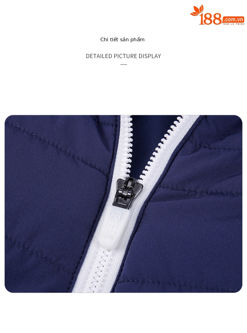 Áo khoác golf nữ chần bông giữ ấm phối màu tôn dáng — Yf514-xanh Navy Trắng [chần bông], Yf514-trắng Đen [chần bông] chi tiết 13