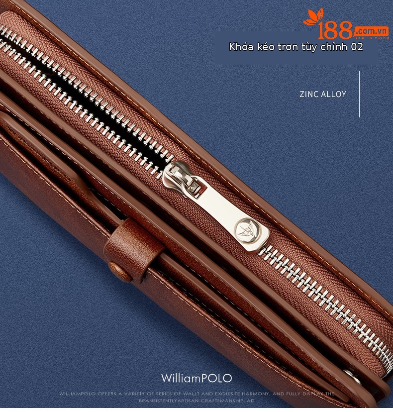 Ví dài nữ King Paul da bò thật nhiều ngăn đựng tiền xu và bằng lái chi tiết 9