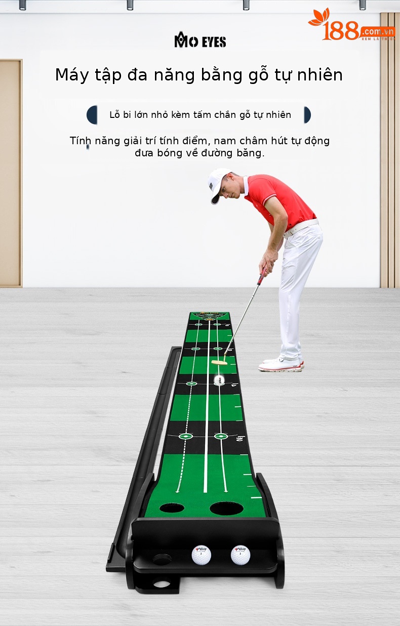 Bộ tập golf gỗ từ tính tự động hồi bóng 3m — [M22TL01] Máy tập thanh đẩy gỗ 3m chi tiết 2