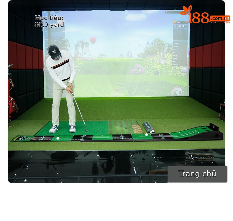 Bộ tập golf gỗ từ tính tự động hồi bóng 3m — [M22TL01] Máy tập thanh đẩy gỗ 3m chi tiết 7
