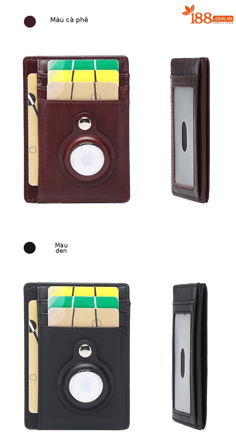 Ví cầm tay nữ da bò chống trộm RFID, đựng thẻ tín dụng và airtag — Màu nâu vàng, Màu cà phê, Màu đen chi tiết 11