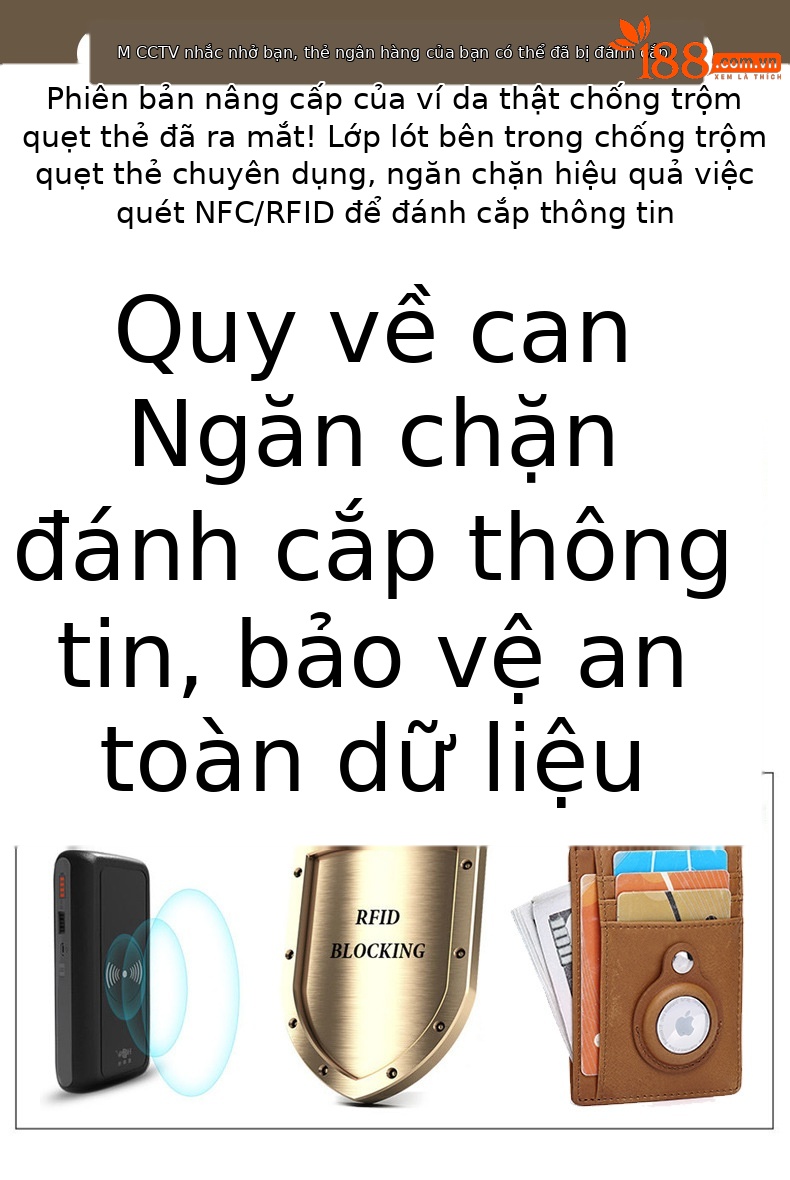 Ví cầm tay nữ da bò chống trộm RFID, đựng thẻ tín dụng và airtag — Màu nâu vàng, Màu cà phê, Màu đen chi tiết 4