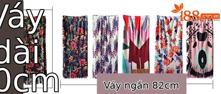 Chân váy xếp ly in họa tiết hoa Xuân Hè 2023, lưng thun co giãn, ôm hông, viền tua rua — Váy ngắn màu đen dài 82cm, Màu đen, dài 90cm, Váy đỏ dài 82cm., Váy màu tím dài 82cm chi tiết 3