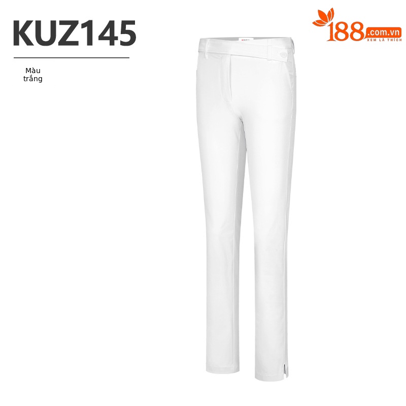 Quần golf nữ dài tôn dáng PGM co giãn cao thắt lưng lưới — KUZ145-màu trắng, KUZ145-Kaki, KUZ145-Màu đen