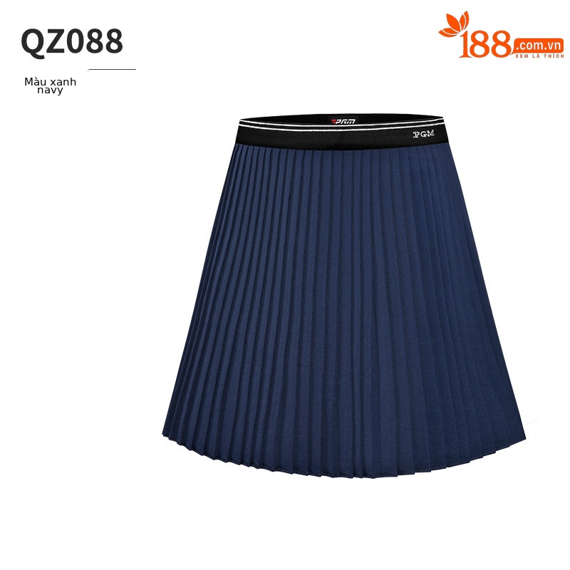 Váy golf nữ PGM xếp ly co giãn khô nhanh — Qz088-màu xanh hải quân, QZ088-Màu đen, QZ088-màu trắng