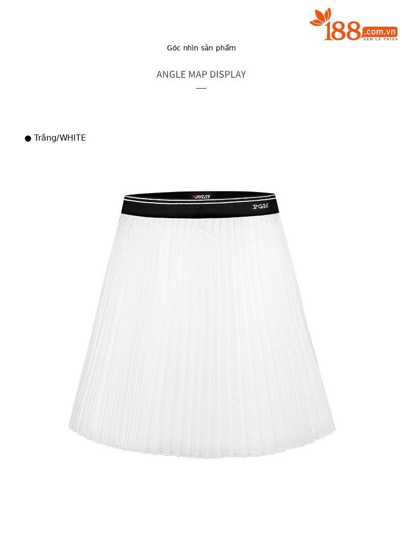 Váy golf nữ PGM xếp ly co giãn khô nhanh — Qz088-màu xanh hải quân, QZ088-Màu đen, QZ088-màu trắng chi tiết 12