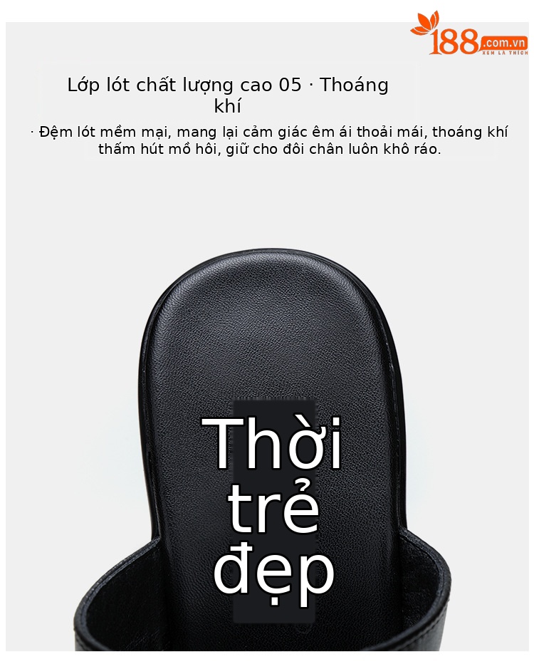 Dép xỏ ngón nữ gót vuông cao gót đế xuồng platform 8-10 cm — Màu bạc 10CM, Màu bạc 8CM, Đen 10CM, Đen 8CM chi tiết 9