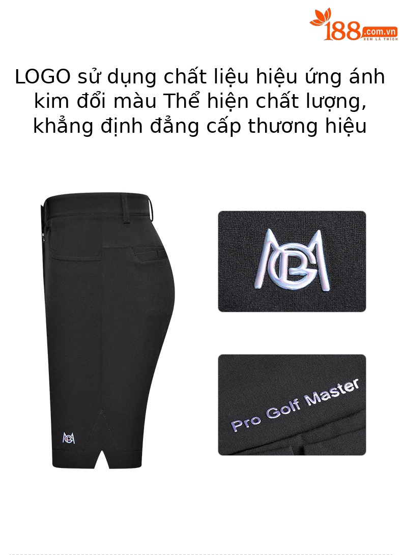 Quần short golf nữ PGM cạp cao ống đứng thể thao mùa hè — KUZ148-Đen, KUZ148-Kaki, KUZ148-màu trắng chi tiết 4