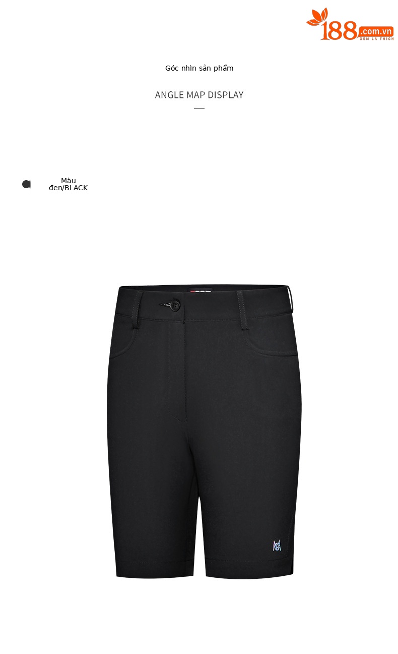 Quần short golf nữ PGM cạp cao ống đứng thể thao mùa hè — KUZ148-Đen, KUZ148-Kaki, KUZ148-màu trắng chi tiết 12