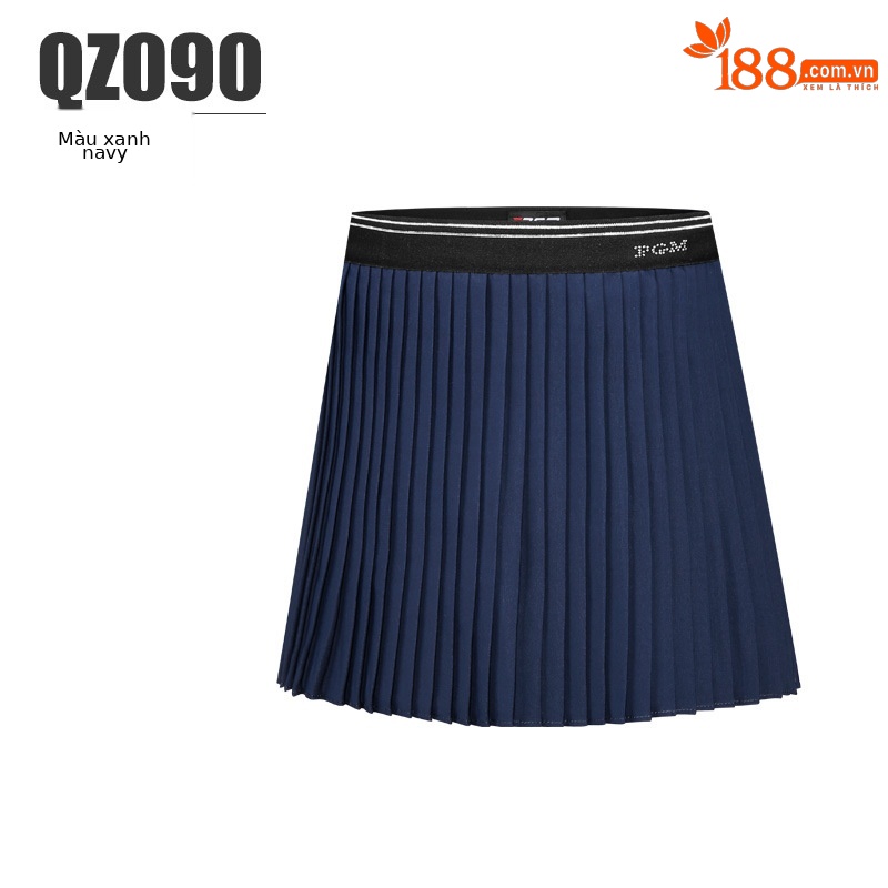 Váy golf bé gái PGM mùa hè thể thao nhanh khô eo thun xếp li — QZ090-màu xanh nước biển, QZ090-màu trắng, QZ090-Màu đen