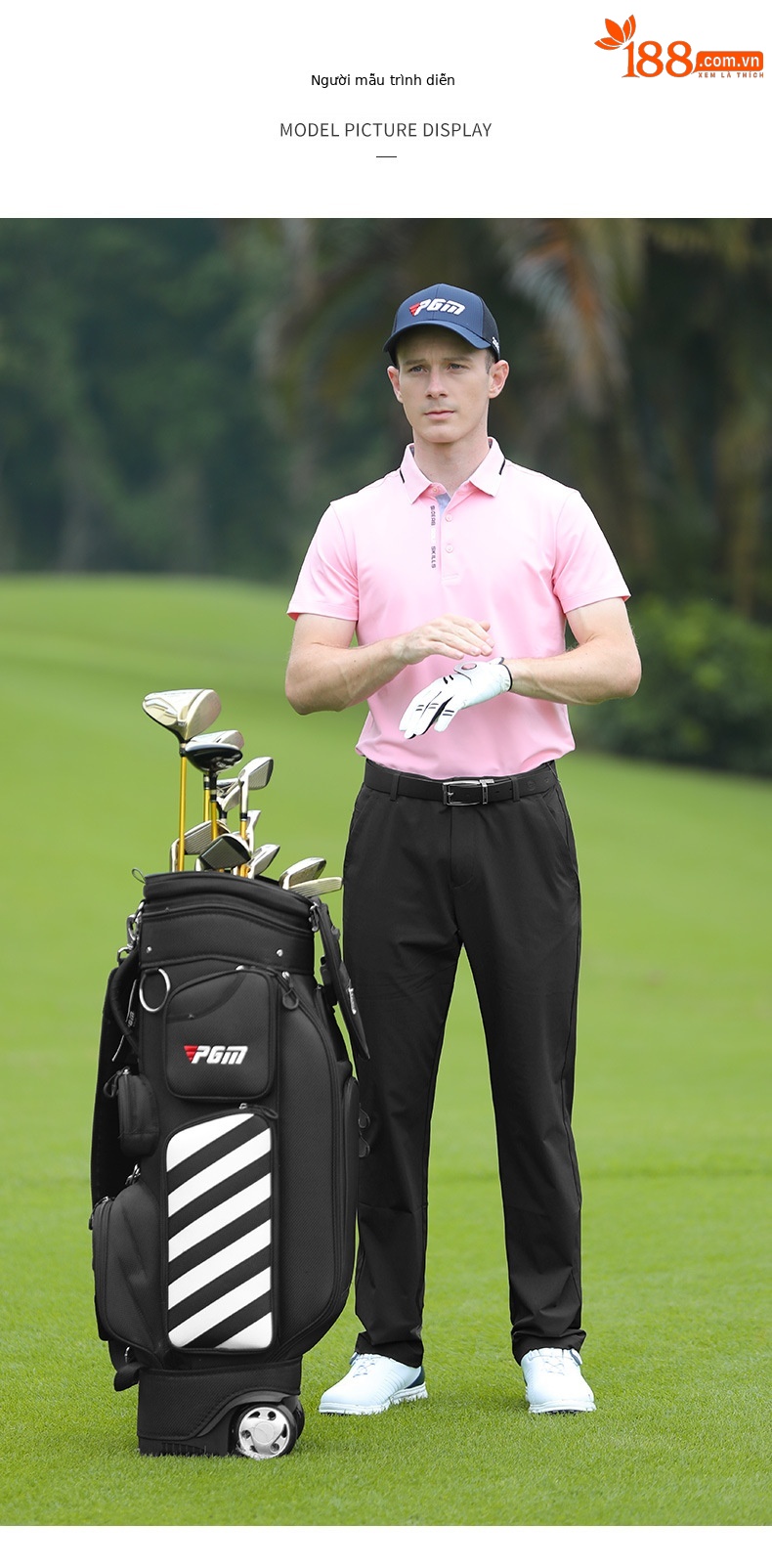 Quần golf nam PGM dài co giãn thoáng khí mùa hè — KUZ153-màu xanh hải quân, KUZ153-Đen, KUZ153-màu xám chi tiết 6