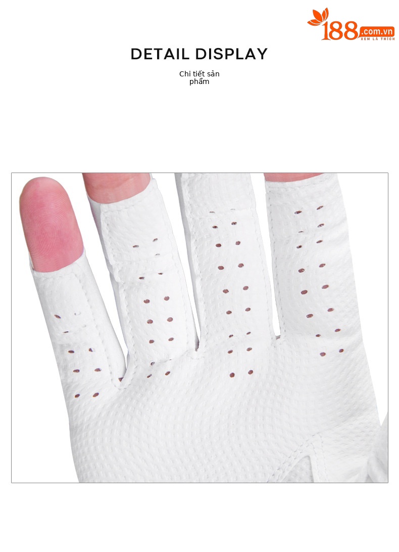 Găng tay golf nữ hở ngón PGM vải lưới thoáng khí chống nắng — Cỡ 20 chi tiết 15