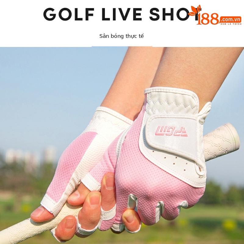 Găng tay golf nữ hở ngón PGM vải lưới thoáng khí chống nắng — Cỡ 20 chi tiết 28