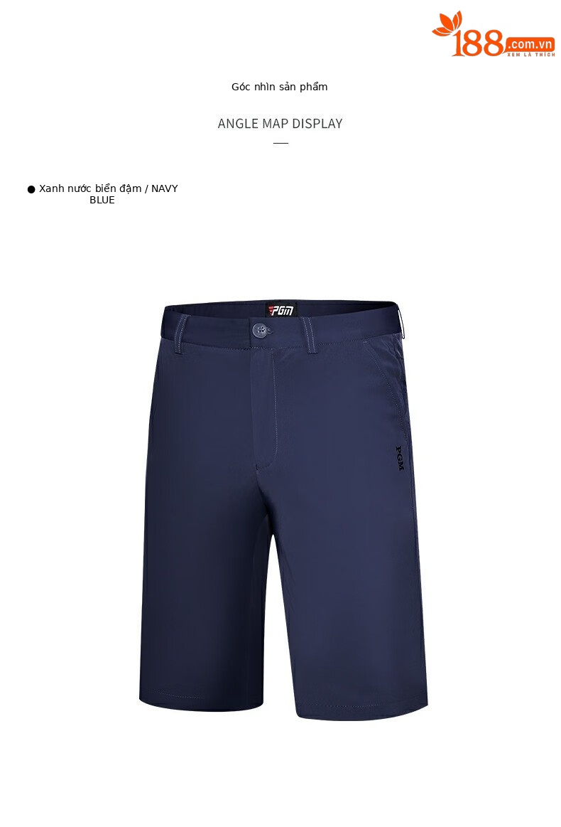 Quần short golf nam PGM vải co giãn thoáng khí — KUZ152-Màu đen, KUZ152-màu xanh hải quân, KUZ152-Màu xám nhạt chi tiết 5