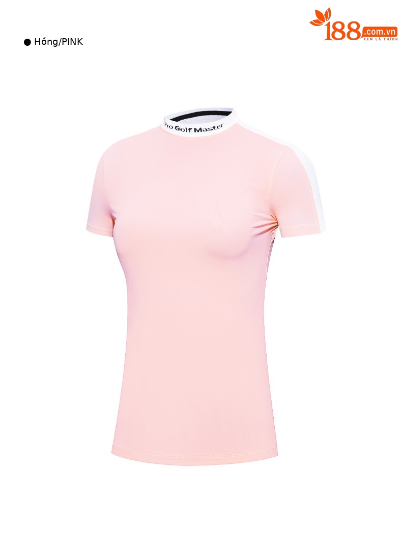 Áo thun golf nữ ngắn tay vải chức năng phối màu tôn dáng — YF558-màu xanh, YF558-màu trắng, YF558-màu hồng chi tiết 15
