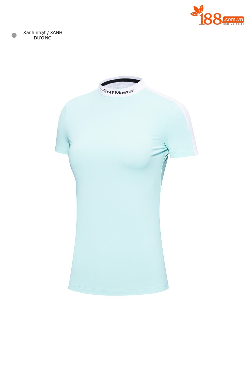 Áo thun golf nữ ngắn tay vải chức năng phối màu tôn dáng — YF558-màu xanh, YF558-màu trắng, YF558-màu hồng chi tiết 18