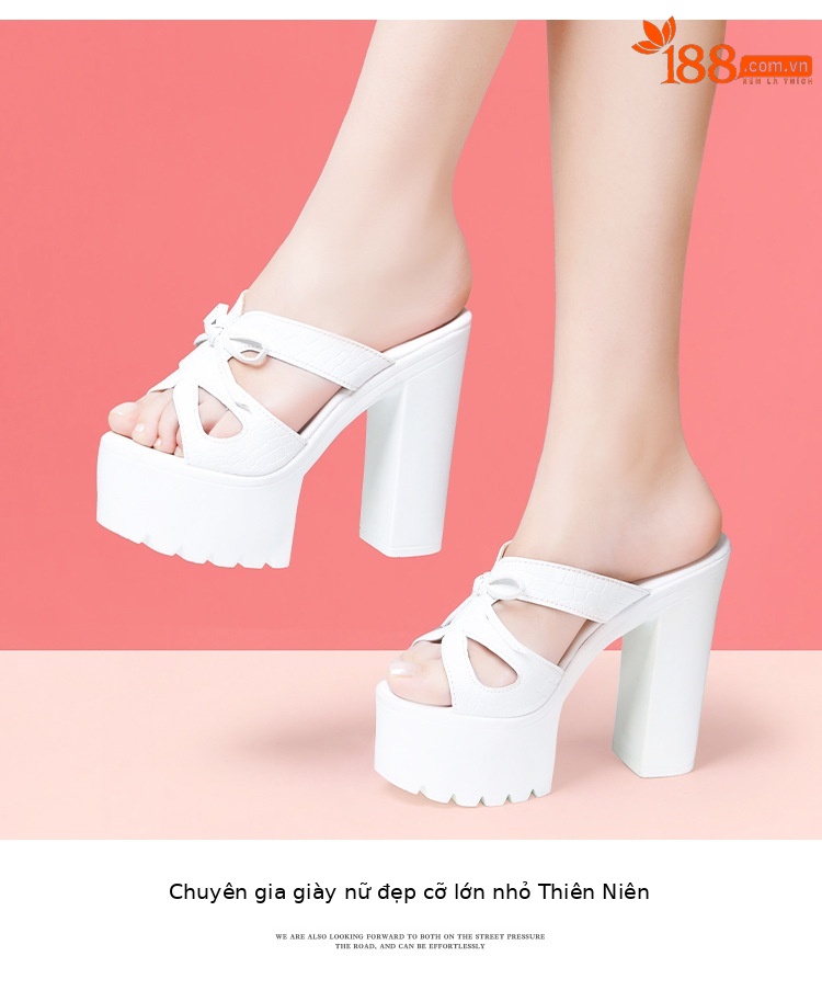 Dép sandal nữ đế xuồng cao 14 cm, mũi hở, quai ngang, platform dày, mùa hè 2025 — Màu đen, Màu trắng chi tiết 11
