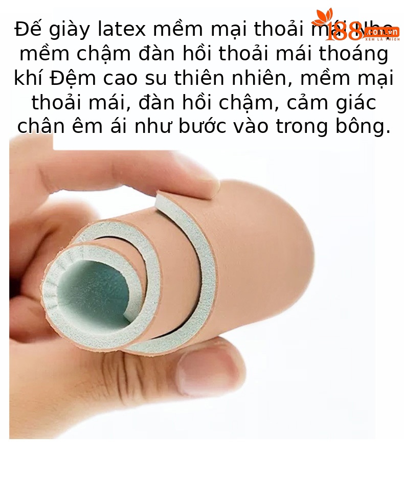 Sandal nữ đế xuồng gót trung bình mũi kín miệng nông, đế mềm, gót 6 cm — Đen 6CM, Trắng 6CM chi tiết 4