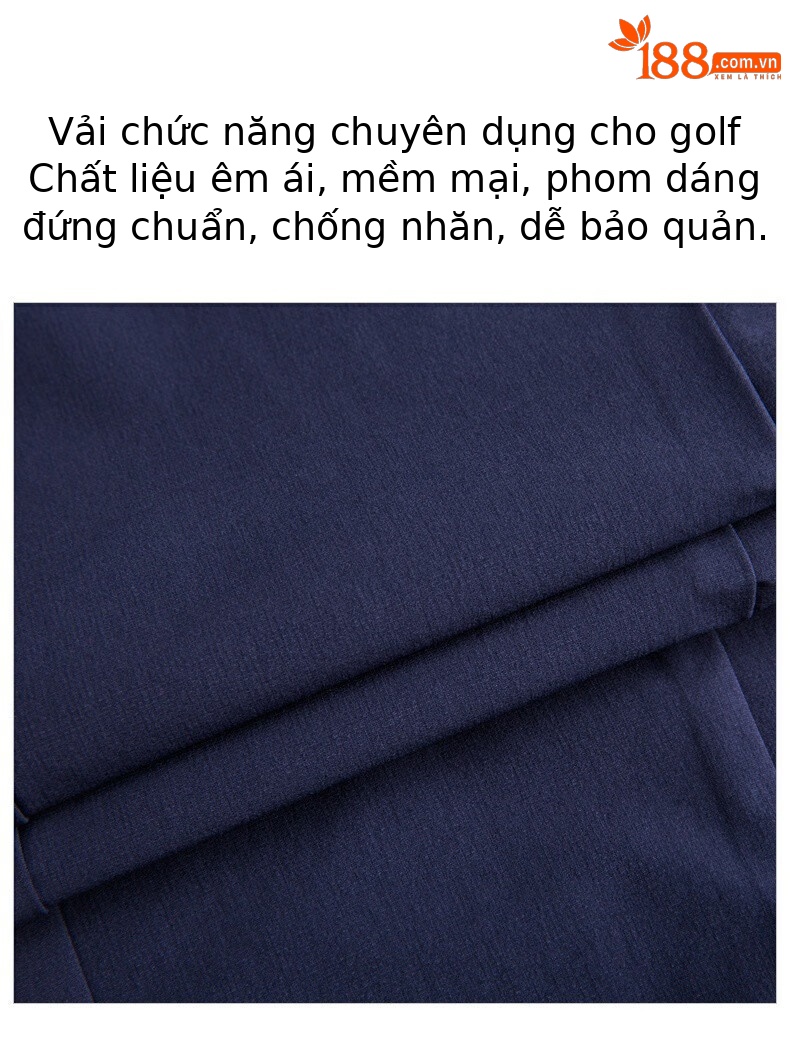 Quần golf nữ dài tôn dáng xếp ly thoáng khí nhanh khô PGM — KUZ146-Kaki, KUZ146-màu trắng, KUZ146-màu xanh nước biển chi tiết 3