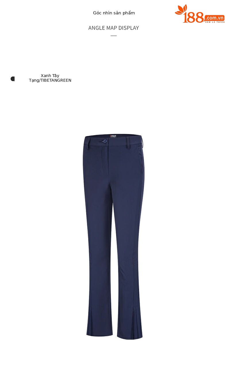 Quần golf nữ dài tôn dáng xếp ly thoáng khí nhanh khô PGM — KUZ146-Kaki, KUZ146-màu trắng, KUZ146-màu xanh nước biển chi tiết 12