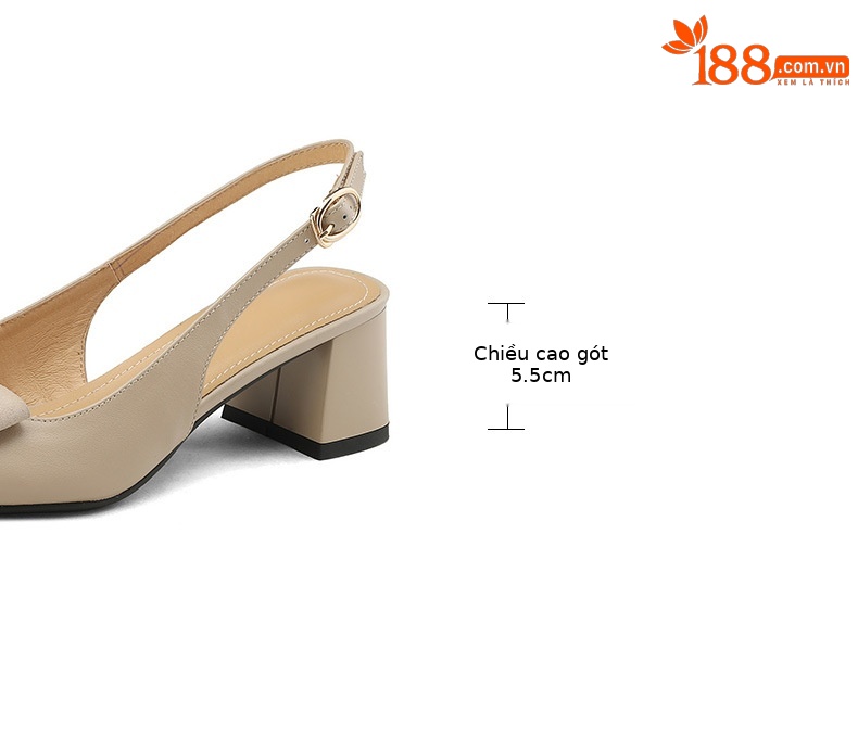Sandal nữ mũi vuông quai ngang gót trung, phong cách mới xuân hè — Màu đen chi tiết 5