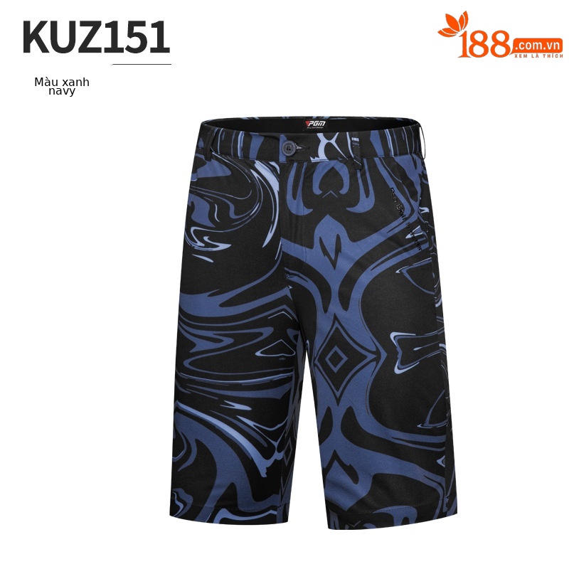 Quần short golf nam thể thao mùa hè vải chống thấm — KUZ151-màu xanh hải quân, KUZ151-màu trắng