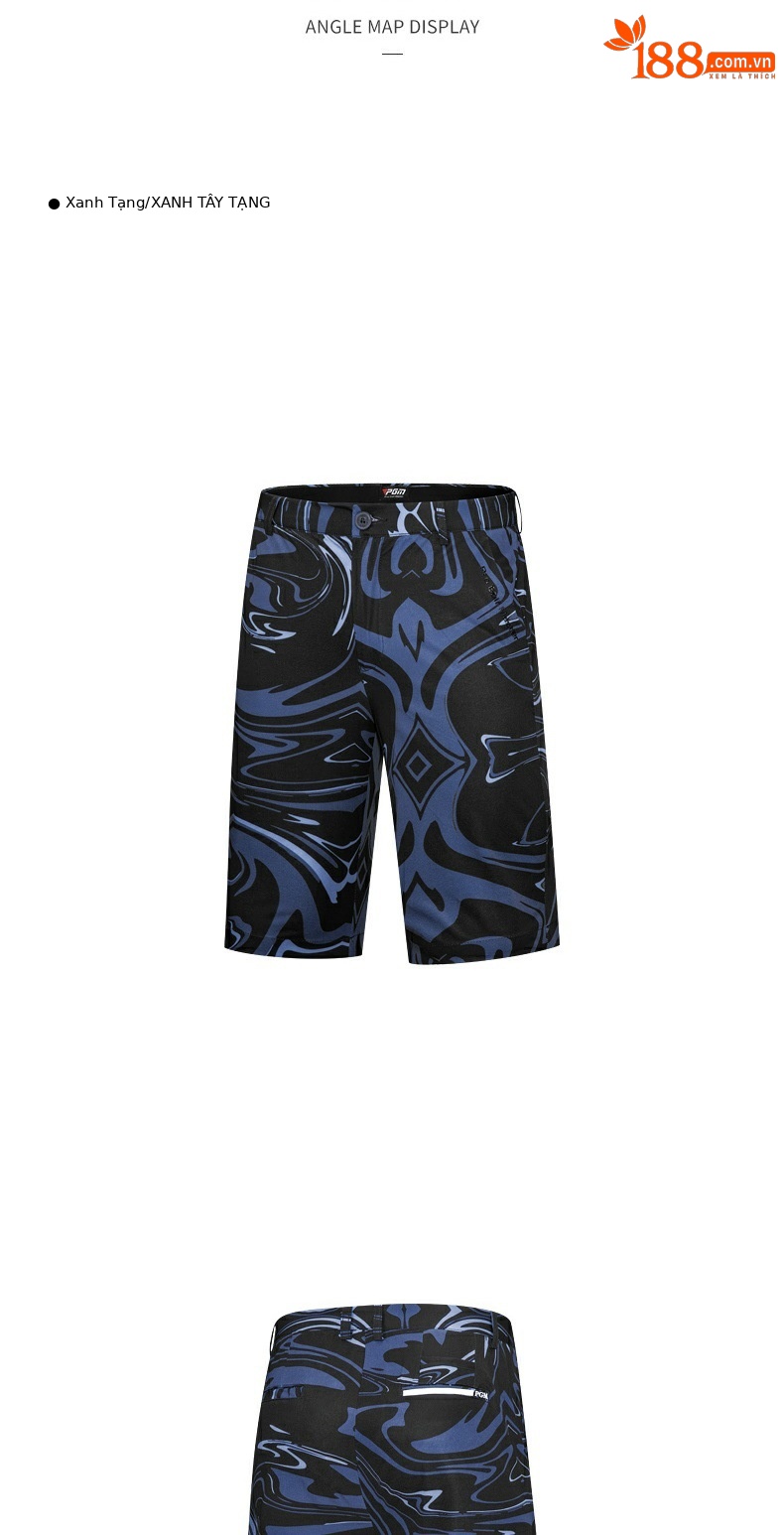 Quần short golf nam thể thao mùa hè vải chống thấm — KUZ151-màu xanh hải quân, KUZ151-màu trắng chi tiết 4