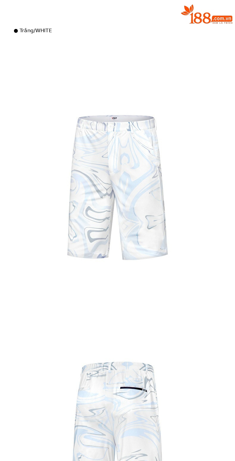 Quần short golf nam thể thao mùa hè vải chống thấm — KUZ151-màu xanh hải quân, KUZ151-màu trắng chi tiết 6
