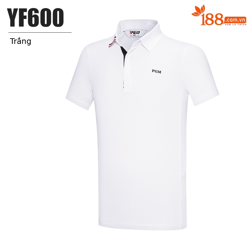 Áo thun ngắn tay golf trẻ em PGM – form thoải mái, mặc xuân hè — YF600-màu trắng, YF600-màu đỏ, YF600-màu xanh nước biển