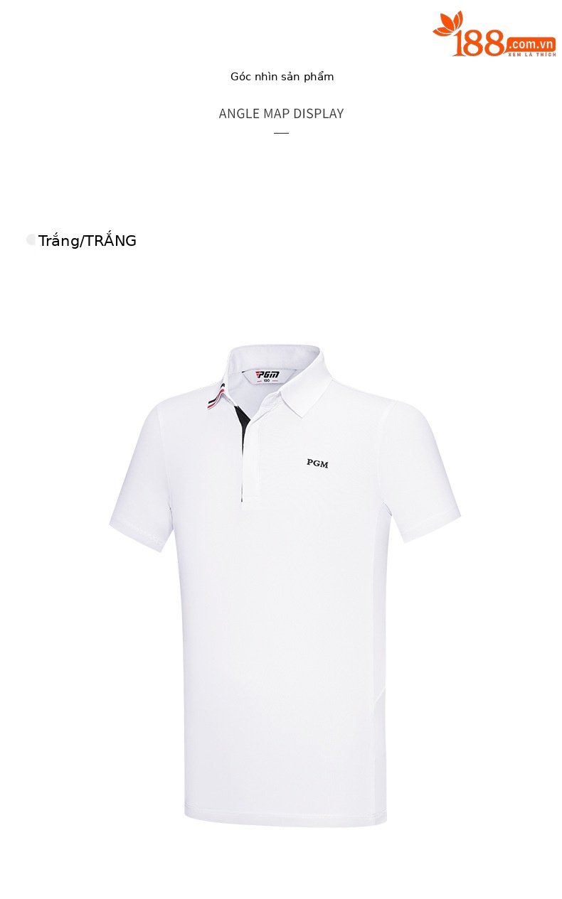 Áo thun ngắn tay golf trẻ em PGM – form thoải mái, mặc xuân hè — YF600-màu trắng, YF600-màu đỏ, YF600-màu xanh nước biển chi tiết 12