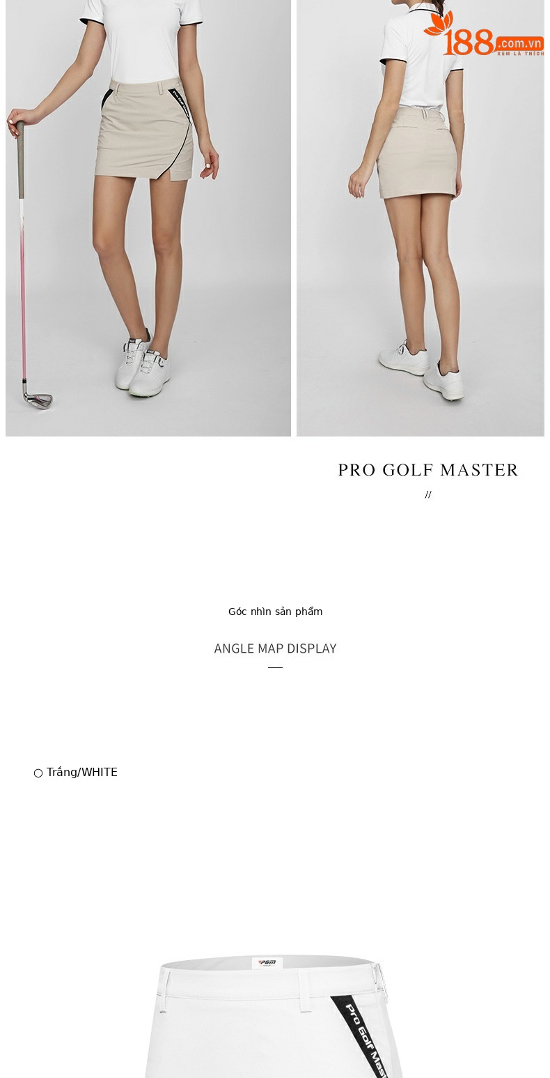 Váy golf thể thao nữ PGM hè thoáng khí có quần legging trong — Qz085-màu Đen, QZ085 - Kaki, Qz085-màu Trắng chi tiết 8
